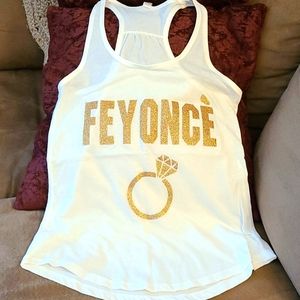 White Feyonce Racerback Tank
